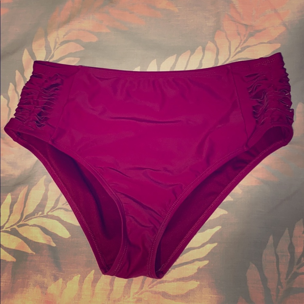 High wait high cut bikini swim bottoms